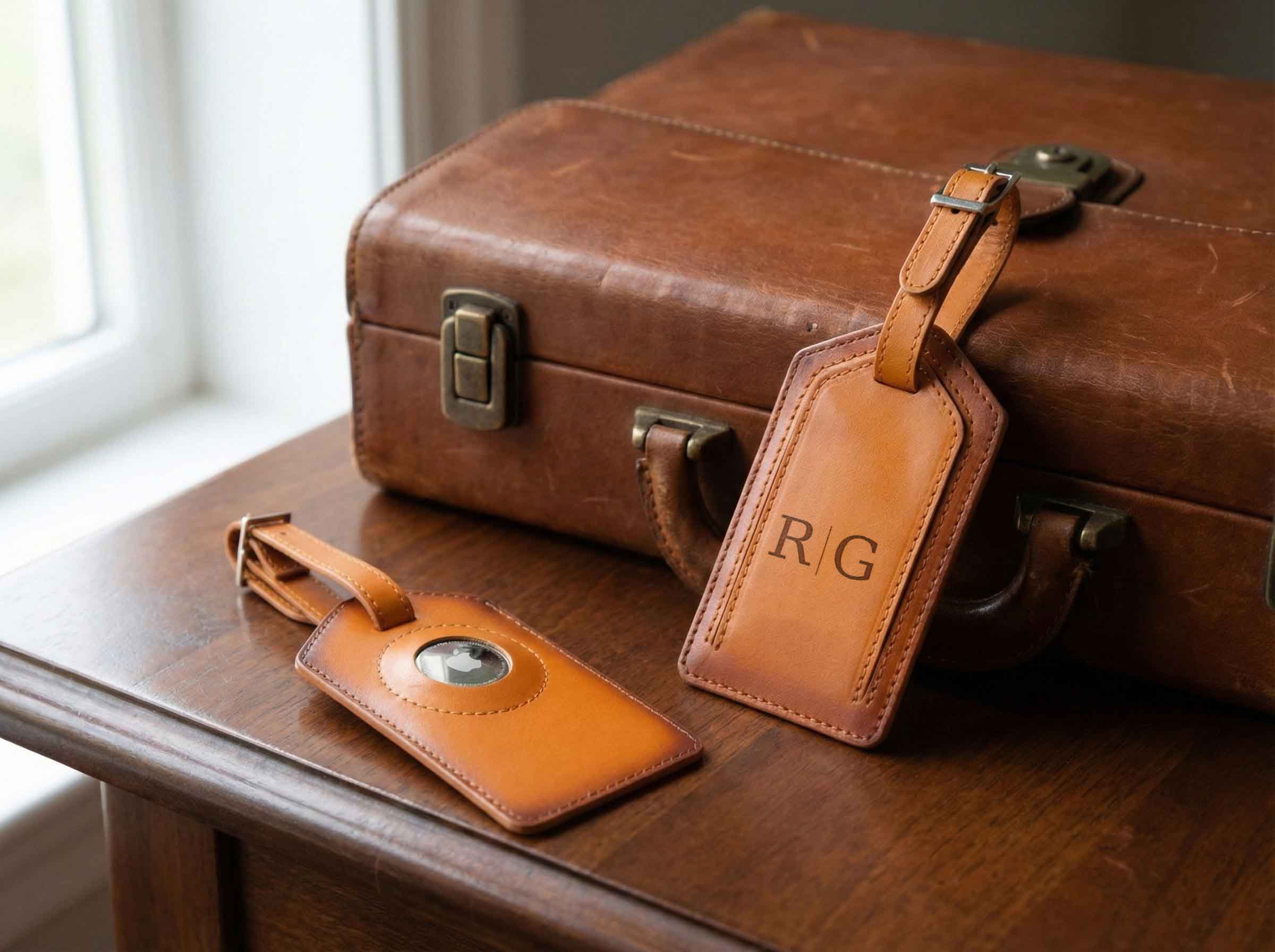 Leather Airtag Luggage Tag